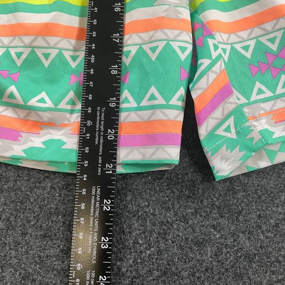 Chubbies Size 3XL 7” Swim Trunks Aztec Tribal Print Shorts Green Pink Neon - Picture 4 of 8